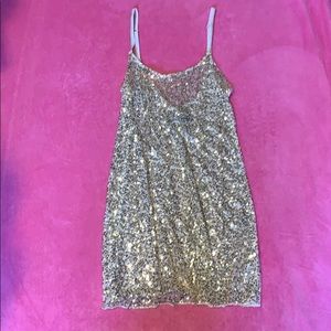 Free People Intimately Gold Sequin Top XS NWOT